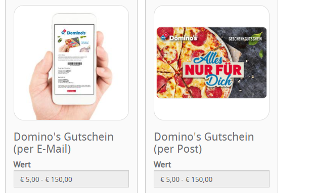 Domino’s Geschenkgutschein kaufen